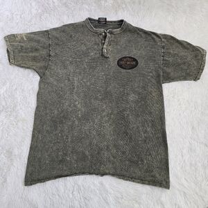 Vintage 90s Harley Davidson Green Acid Wash Made In USA Men's XXL